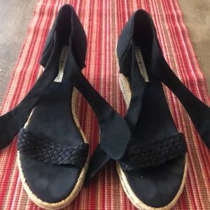 Tommy Hilfiger Black Tie Wedge Sandals